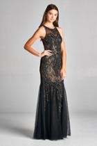 Aspeed - L1812 Embellished Illusion Halter Trumpet Prom Dress