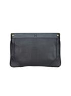 Mofe Handbags - Lacuna Sleek Clutch Black/brass / Genuine Leather