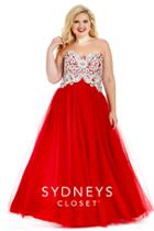 Sydney's Closet - Sc6009 Plus Size Dress In Red