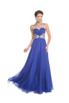 Aspeed - L1583 Sheer Embellished Ruched Evening Gown