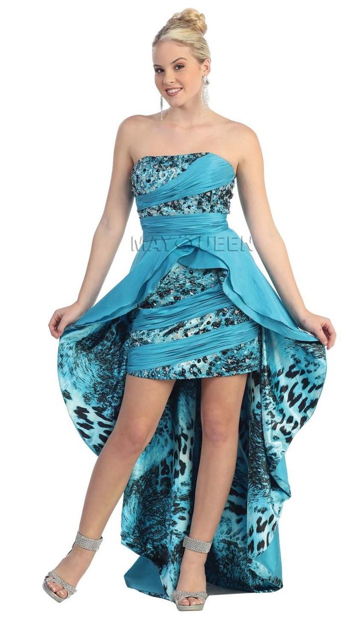 May Queen - Embellished Ruched High Low Dress