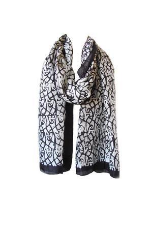 Lov Project Cosmic Print Silk Scarf In Black/white