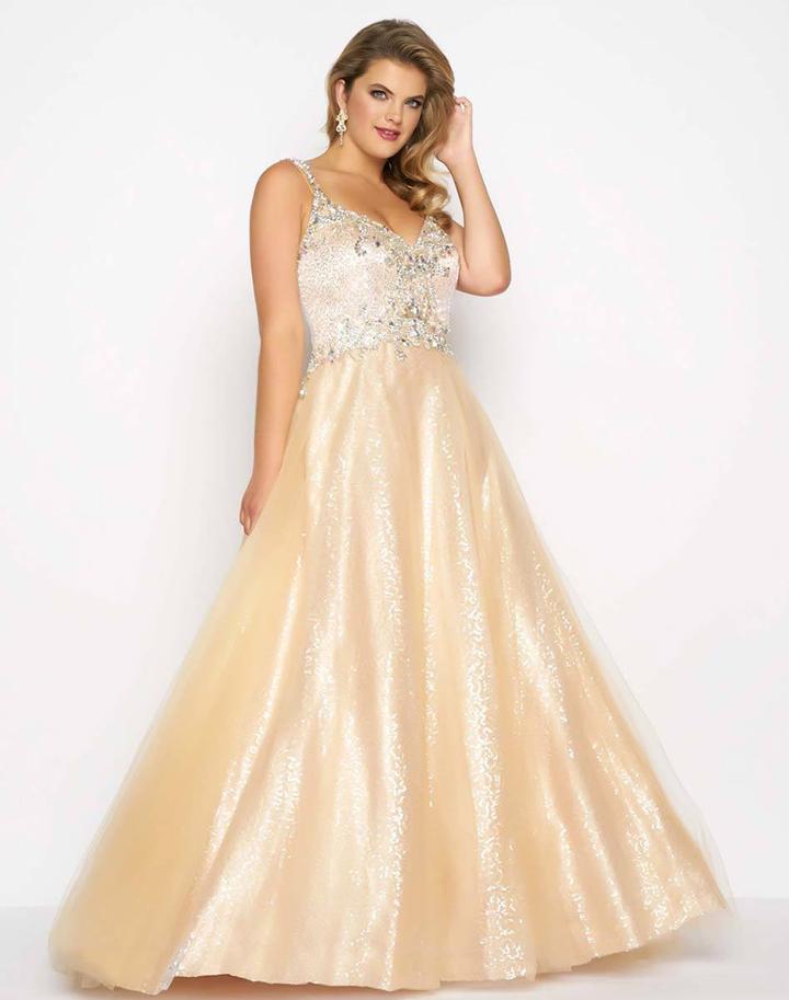 Mac Duggal Fabulouss - 65037f Embellished Shimmering Evening Gown
