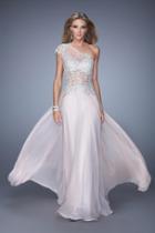 La Femme - 21379 Embroidered Asymmetric A-line Dress