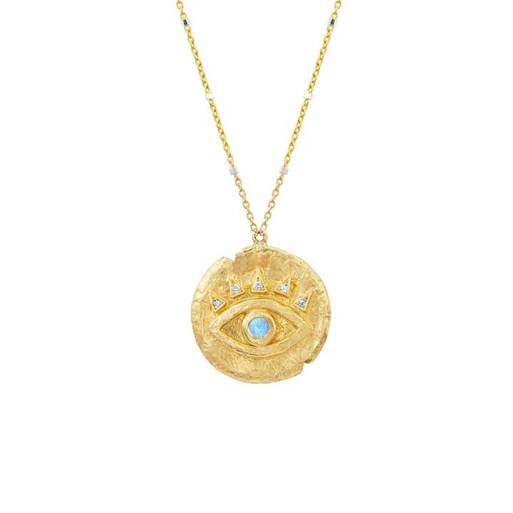 Logan Hollowell - New! Moonstone Baby Eye Of Protection Coin Pendant