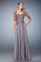 La Femme - 21957 Laced Sweetheart A-line Dress