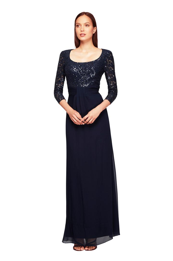 Kay Unger - Sequin Chiffon Gown