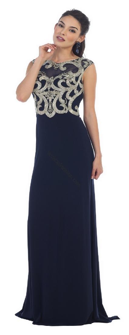 Embellished Cap Sleeve Dress With Keyhole Cutout Back