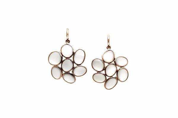 Tresor Collection - White Moonstone Flora Earring In 18k Rg