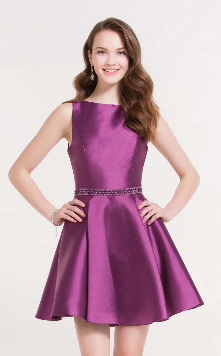 Alyce Paris - 3729 Glossy Bateau Cutout Cocktail Dress