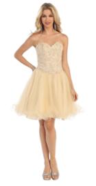 May Queen - Stunning Laced Sweetheart Neck A-line Dress Mq1215