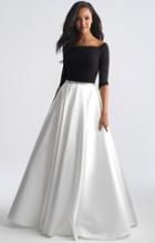 Madison James - 18-808m Quarter Sleeve Off-shoulder Ornate Ballgown