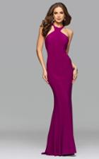 Faviana - 7894 High Halter Jersey Cutout Sheath Gown