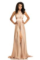 Johnathan Kayne - 8072 Ruched Cutout Charmeuse Gown