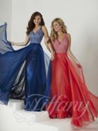 Tiffany Designs - Glamorous Sleeveless V-neck A-line Long Dress