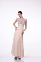 Cinderella Divine - Sleeveless Bedazzled Plunging V-neck A-line Dress