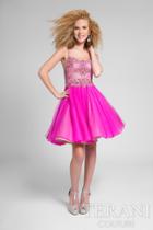Terani Prom - Stunning Jewelled Square Poleyster Tea Length Dress 1711p2691