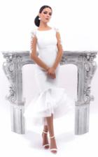 Tarik Ediz - 93344 Long Illusion Sleeve Applique Ornate High Low Dress