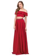 Dancing Queen - Off-shoulder Two-piece A-line Gown