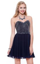Shail K - Strapless Embellished Short A-line Dress 1094