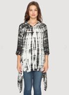 Pete & Greta - Cally Tunic In Black/white Tie Dye Rayon