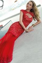 Alyce Paris - 2401 Lace Jewel Neck Trumpet Dress