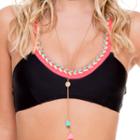 Luli Fama - Multicolor Crochet Sporty Top In Black (l528405)