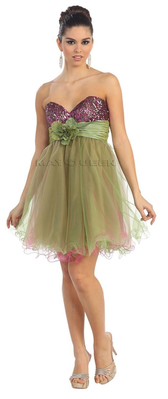 Flirty Sequined Sweetheart Short Tulle Dress