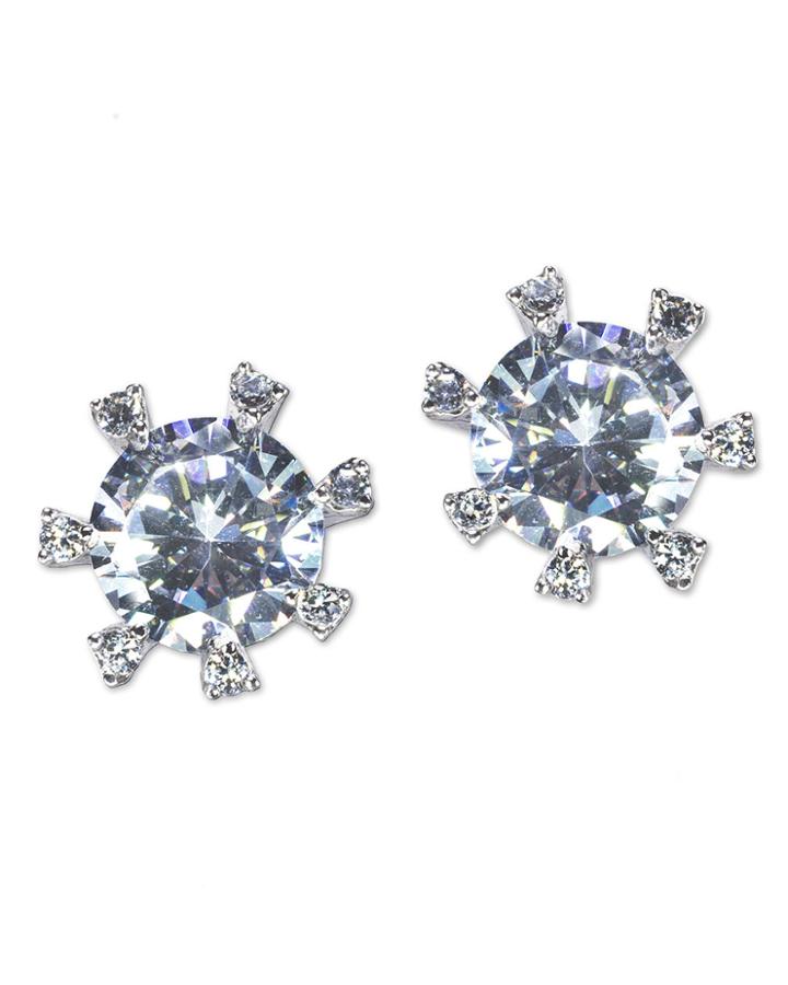 Cz By Kenneth Jay Lane - Art Deco Stud Earring
