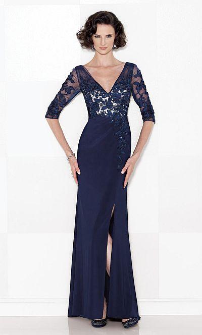 Cameron Blake By Mon Cheri - 114663 Long Dress In Navy