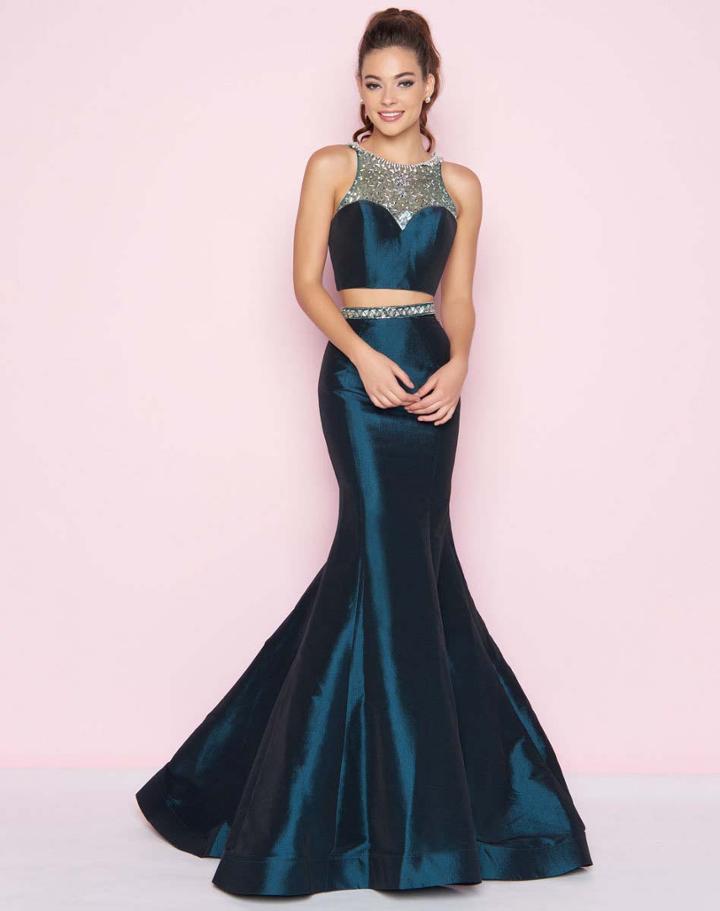 Mac Duggal - 66496l Two Piece Embellished Mermaid Dress