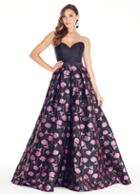 Ashley Lauren - 1270 Beaded Sweetheart Metallic Rose Brocade Ballgown