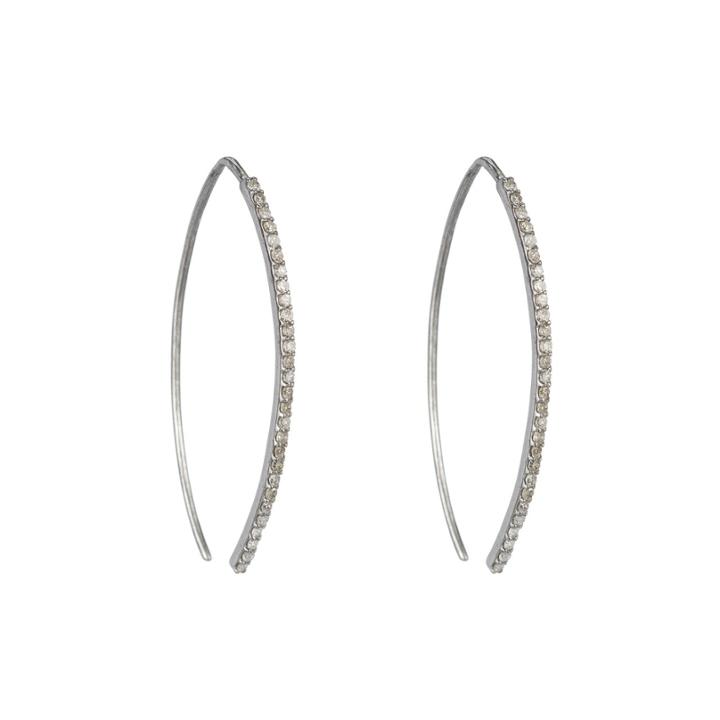 Teri Jon - Brooklyn Elongated Curve Diamond Earring Studs