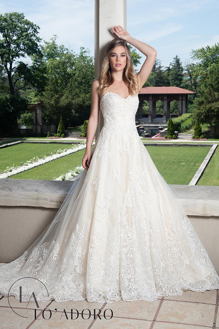 Rachel Allan Bridal - Strapless Jewel Appliqued Bridal Ballgown M633