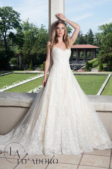 Rachel Allan Bridal - Strapless Jewel Appliqued Bridal Ballgown M633