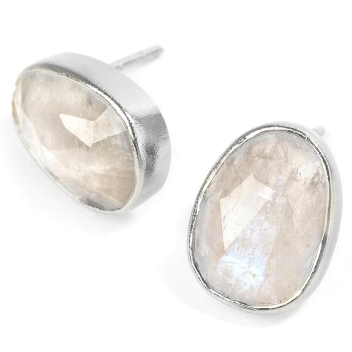 Nina Nguyen Jewelry - Syrena Moonstone Silver Earrings