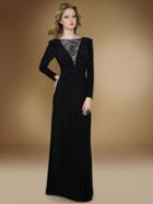 Rina Di Montella - Rd1738 Cowl Back Long Sleeve Jersey Formal Dress