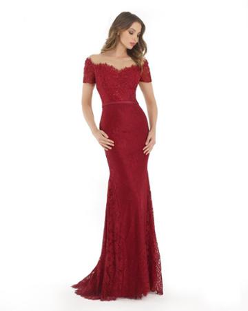 Morrell Maxie - 15741 Embellished Sheer Bateau Dress