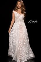 Jovani - 53047 Embroidered Tulle Off-shoulder A-line Dress