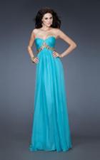 La Femme - 18612 Beaded Sweetheart Chiffon A-line Dress