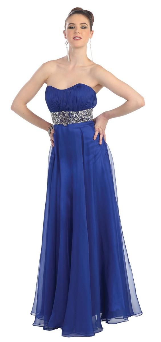 May Queen - Finely-tucked Sweetheart A-line Chiffon Dress Mq1046