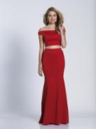 Dave & Johnny - A6153 Classy Two Piece Off Shoulder Evening Gown