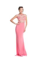 Aspeed - L1663 Embellished Cap Sleeve Fitted Prom Dress