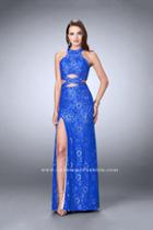 La Femme - Halterneck Lace Cutout Detail Prom Dress 23999