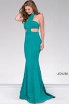 Jovani - Fitted High Neck Prom Dress 48344