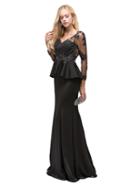 Attractive Lace Beaded Bodice Long Prom Dress