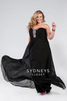 Sydney's Closet - Sc7096 Plus Size Dress In Black