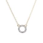 Rachael Ryen - 14k Gold And Diamond Pave Circle Necklace
