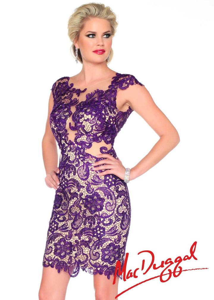 Mac Duggal Evening Gowns - 61413r In Platinum / Nude