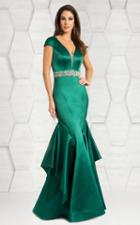 Feriani Couture - 18582 Ruffled Deep V-neck Mermaid Dress